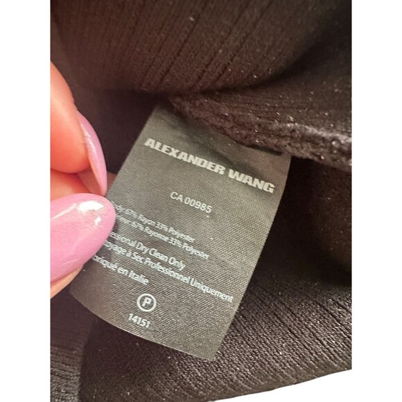 ALEXANDER WANG Black Cold Shoulder Sweater Top Size XS - Picture 5 of 8